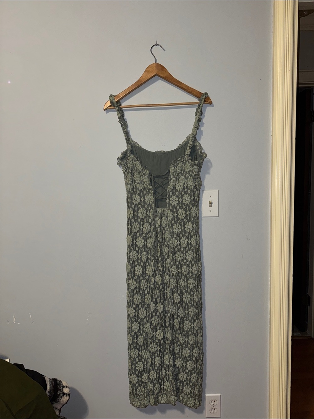 Free People Sage Green Floral Smocked Maxi Dress - Picture 5 of 5